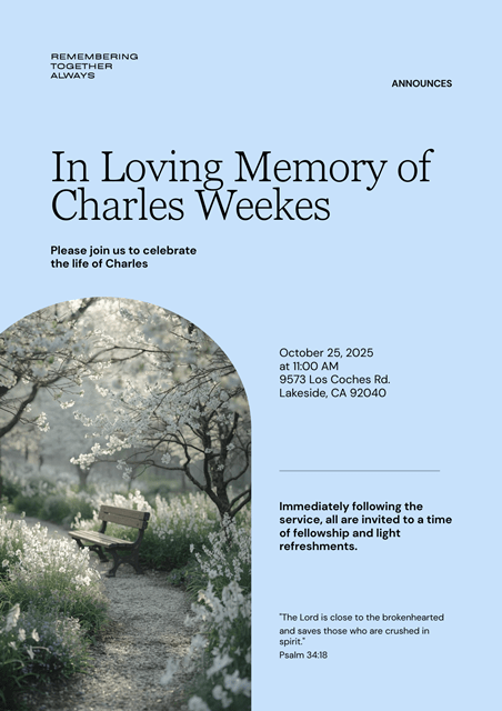 In Loving Memory of Charles Weekes